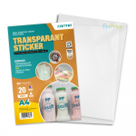Kertas Stiker Xantri Clear Transparan PET 80 Mic isi 20 lmbr, Transparent Sticker Paper Waterproof Inkjet A4 80 Micron